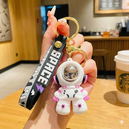 Image of Cute Cartoon Character Silicone 3D Key Chain with Strap Charm & Metal Hook, Merchandise Key Rings Gift for Kids Girls Boys Men & Women
