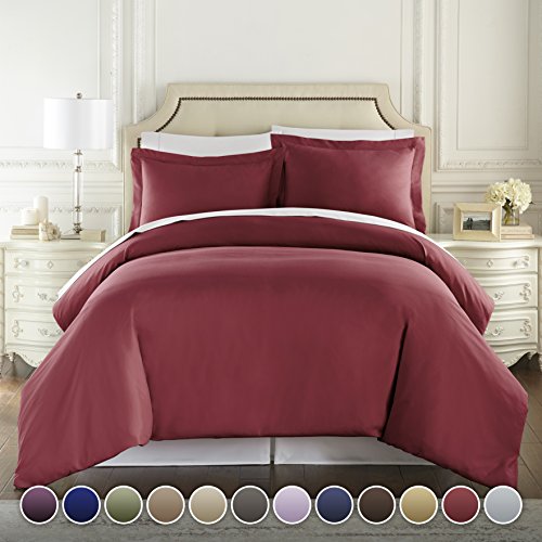 1500 Thread Count DUVET COVER, Queen-Burgundy