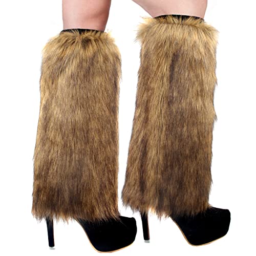 ECOSCO One Pair Women Faux Fur Boots Shoes Cuffs Leg Warmers Covers