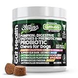Clean Pets Probiotics for Dogs with Pumpkin, Colostrum, Digestive Enzymes, Ginger, Slippery Elm, Licorice, Inulin Fiber & More | Beef Flavor Soft Chews for Gut Health and Digestion Dog Supplement