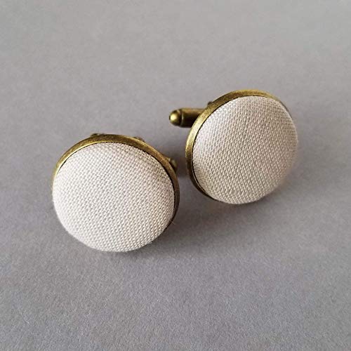 Mancuernillas clásicas de tela lino para hombre miniatura 6