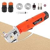 Cortadora de tela rotativa eléctrica inalámbrica, tijeras de tela multicapa para alfombras