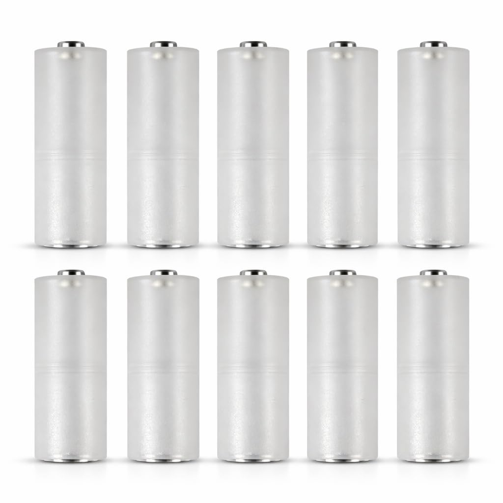 Just in Case ® AAA to AA Battery Converter Adapter Sleeves – Converts AAA Batteries to AA Size | Reusable Battery Holders for Remote, Toys, Clock & More (Pack of 10)