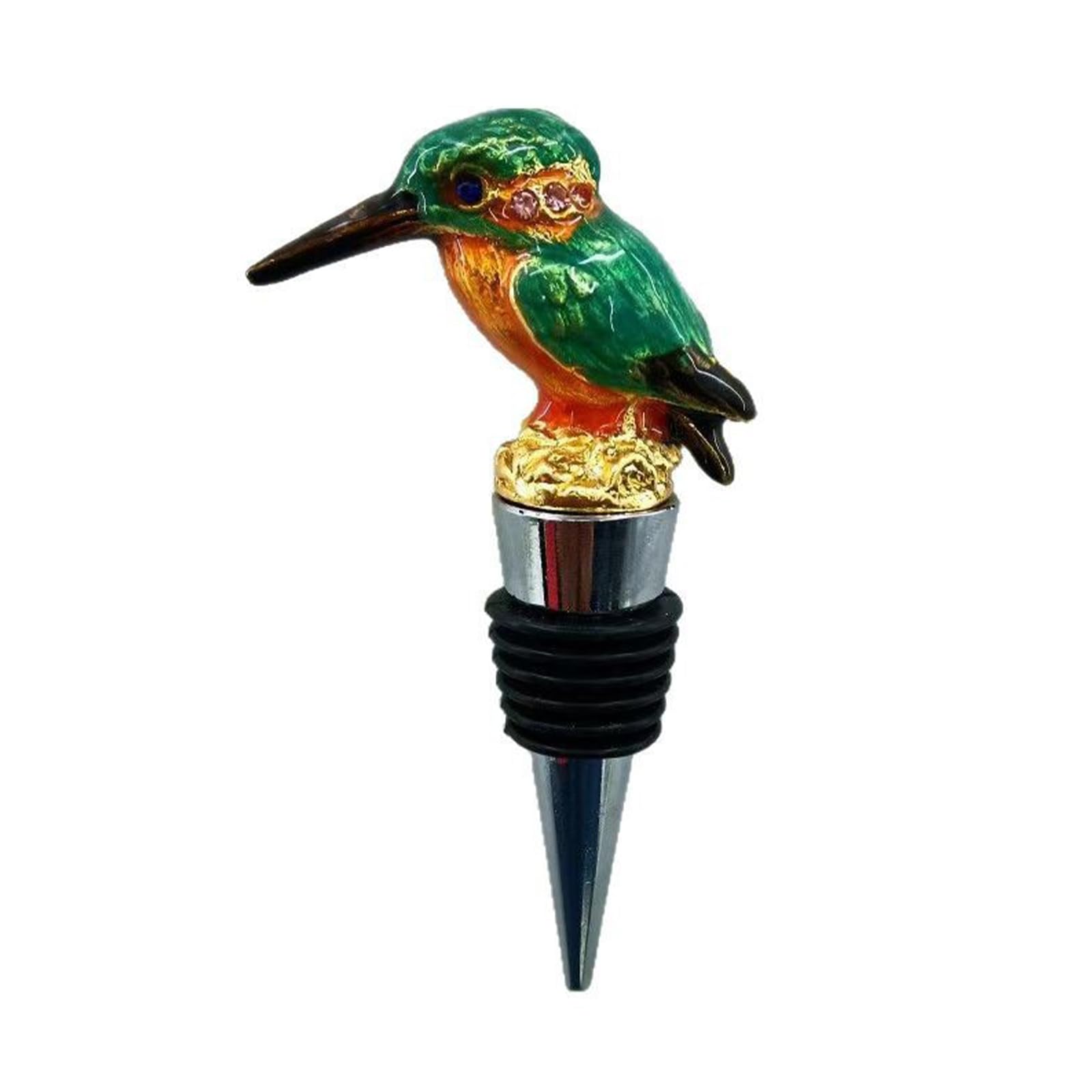 JSGHGDF Unique Colored Bird Design Wine Cork Metal Glass Bottle Leakproof Stopper Seal for Preserving Wine Freshnesses Bottle Seal