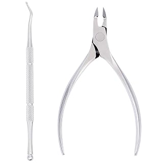 SZQHT Precision Toenail Clipper Tool for Thick or Ingrown Toenails Surgical Grade Stainless Steel Includes Safety Tip Coverï¼ˆBundle Bï¼‰ : Bundle B