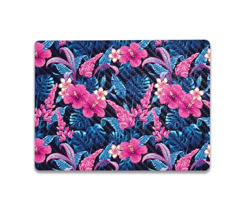 Image of MightySkins Carbon Fiber Skin Compatible with Microsoft Surface Laptop Go 3 (2023) Full Wrap Kit - Contrast Hibiscus | Protective, Durable Textured Carbon Fiber Finish | Made in The USA