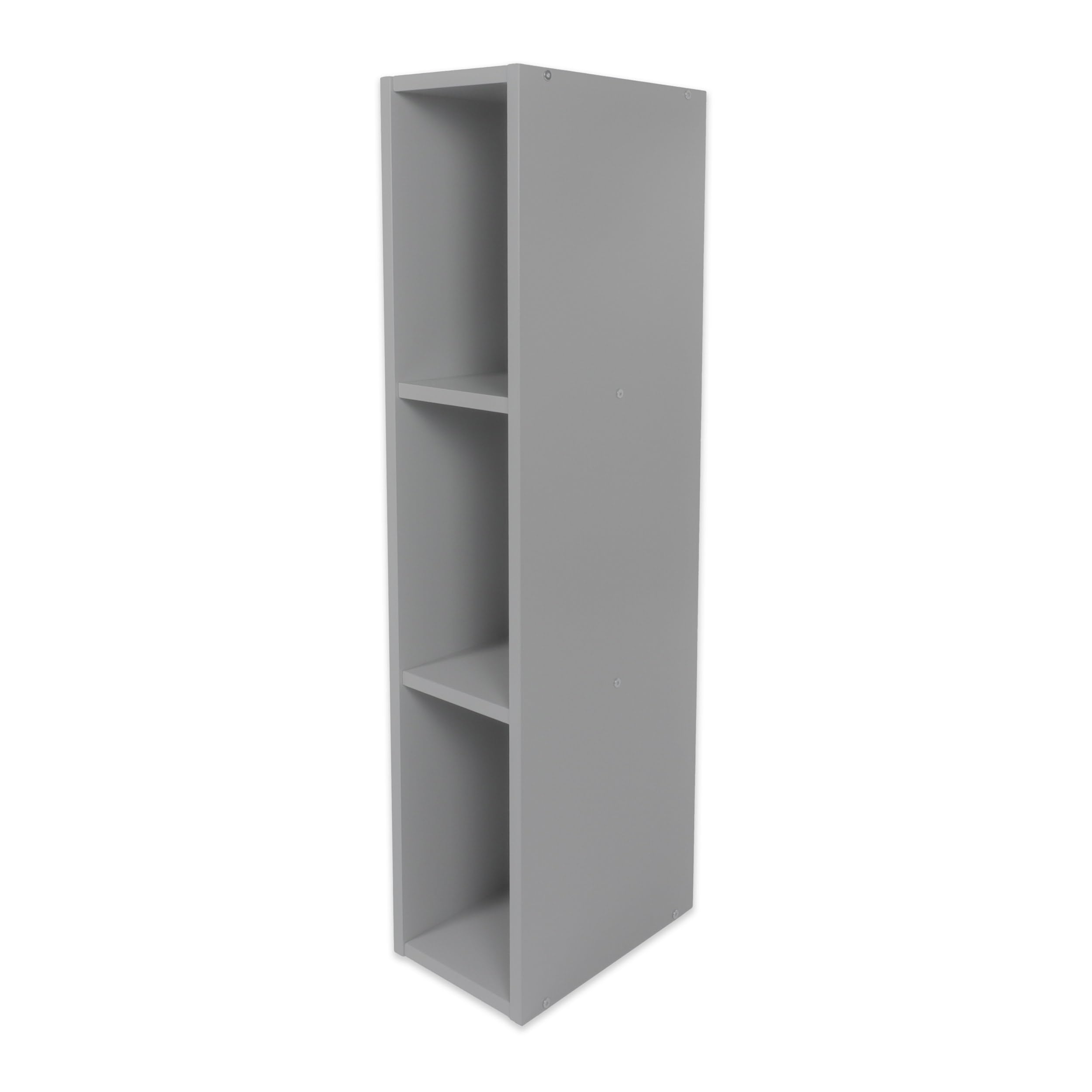 Puckdaddy Lucas | Stauraumregal kompatibel mit Hemnes Kommoden | 19x30x93cm | Holzstärke: 2cm | Kommodenregal für Wickelkommoden | Wickeltisch-Regal zur Kinderzimmer-Aufbewahrung (Grau)