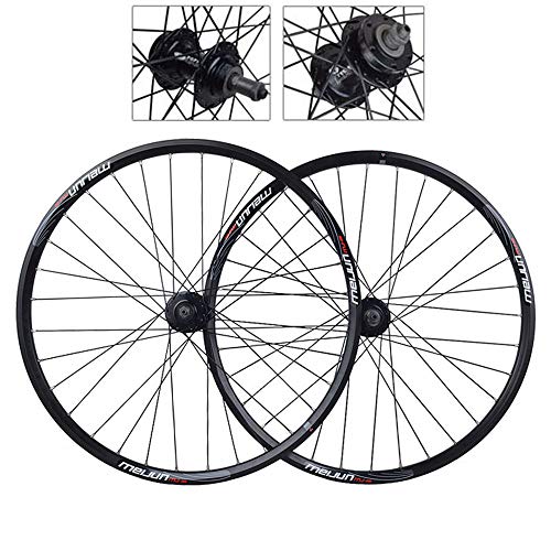 CHUDAN 20/26 Inch Bike Wheelset MTB Bicycle Rear Wheel Double Walled Aluminum Alloy Mountain Bike Wheels Disc Brake Quick Release Bicycle Rim 7 8 9 Speed Cassette 32 Holes,26in