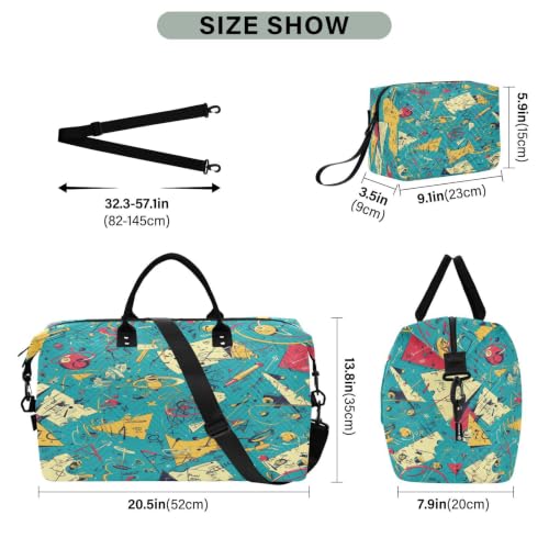 Sac de voyage math avec trousse résistant pour ranger ses affaires - 3