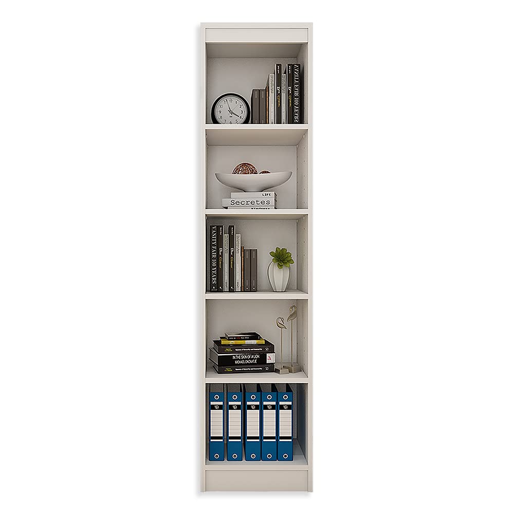 A10SHOP Engineered Wood Bookshelf Tower Home Decor Storage Rack Cupboard for Storage for Living Room, Kitchen, Bedroom (Frosty White /170 x 40 x 29cm) Installation Included