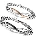 Flongo Brazalete Pulsera Pareja Novios, Pulsera Acero Inoxidable El Amor Infinito, Regalo Día de los Enamorados Navidad, Elegantes Modelos Varios