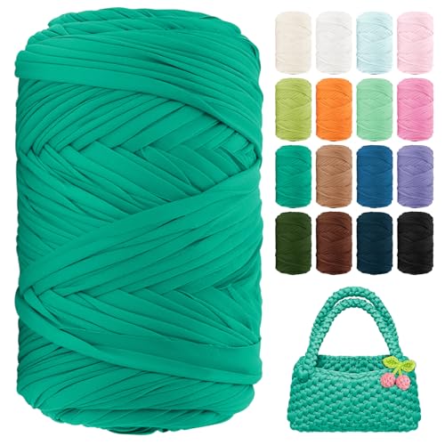 Image of T Shirt Yarn 260 Yards Beginner Crochet Yarn Polyester Yarn (Turquoise)