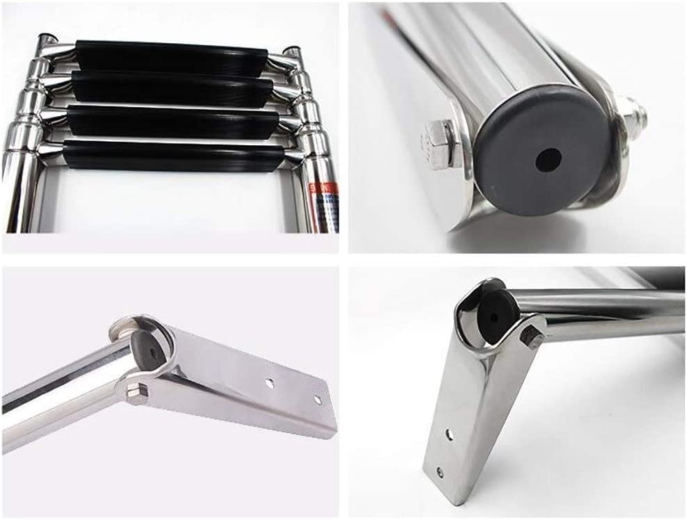 Échelle de bateau télescopique à 4 marches pliante en inox 440 lbs - 6