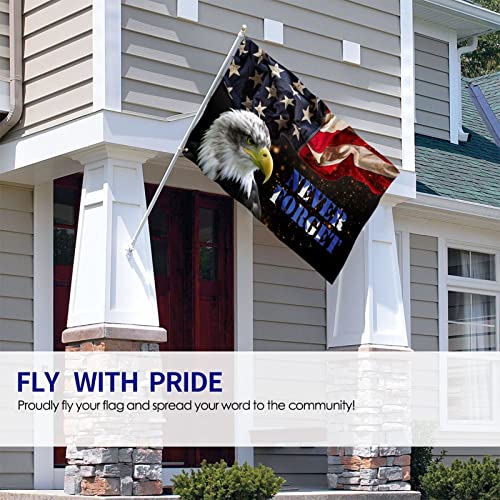 Dgfhk 3X5Ft American Eagle Flag Never Forget 9/11 4Th Of July Memorial Day Independence Day Freedom Flag Outdoor Double Sided Durable Fade Resistant Home Garden Decoration Flag #TOP3