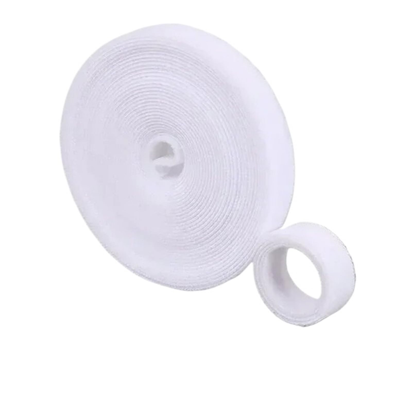 Yangshe White Reusable Adhesive Cable Ties Nylon Hook Loop Fasteners 6 Rolls Black Grey