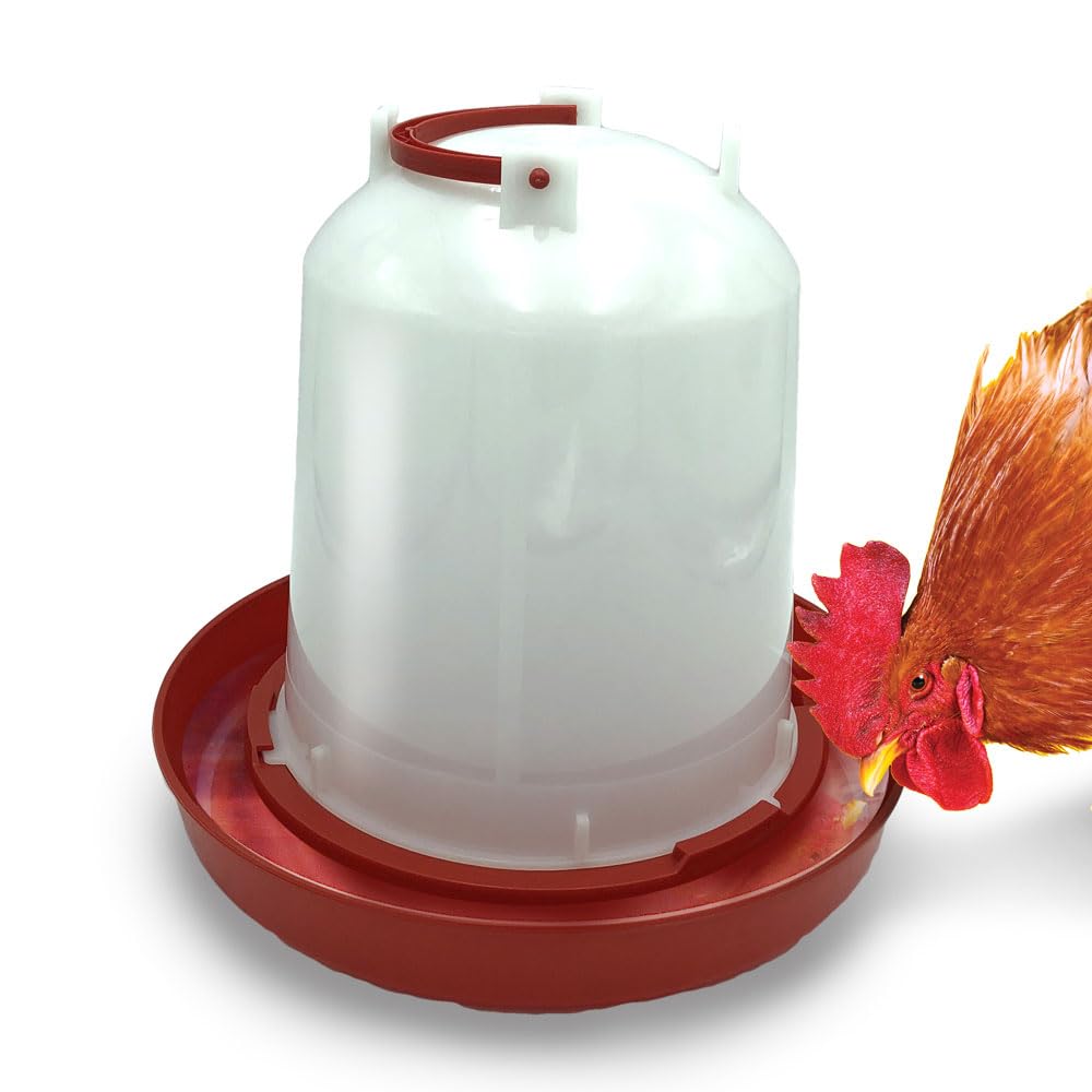 TERRE JARDIN - Bebedero para Aves de Corral, gallinas, Pavos 6 L - Relleno fácil - Comedero de Plástico