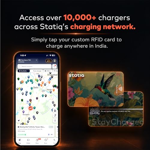 Image of Statiq 7.4kW Smart Nectar Home EV Charger with 5m Cable | App + RFID | Auto Cut-Off, Load Balancing | ARAI Certified, IP66 Rated | 2-Year Warranty