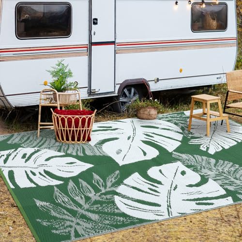 Garvee Outdoor Rug 8x10 ft Patio Waterproof, Reversible Outdoor Plastic Straw Rug RV Mat, Indoor Outdoor Carpet Large Area Rug for Patio Camping Deck