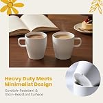 Set of 6 Unbreakable Coffee Mugs, 10oz (300ml) Shatterproof Cups | BPA-Free Eco-Composite Resin, Matte White | Ideal for Kids, Seniors, Camping, Dishwasher Safe