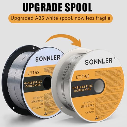 Image of 3 Packs 2-Pound 035 Flux Core Welding Wire,SONNLER E71T-GS Mig Welding Wire | Low Splatter Gasless Carbon Steel Mig Welding Wire Compatible With HF Fourney Harbor Welder