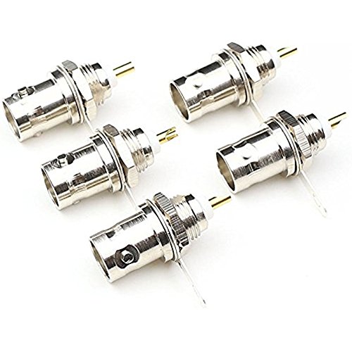 5QTY BNC Female to Panel Mount with Nut Bulkhead Handle Solder Post Jack Connector RF Coaxial Adapter Ships from USA