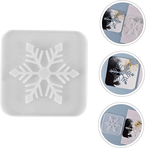 Miniatura 8 de 1 posavasos de copo de nieve de silicona hueca para tapete de copa, posavasos de copo de nieve antiadherente, fácil de limpiar