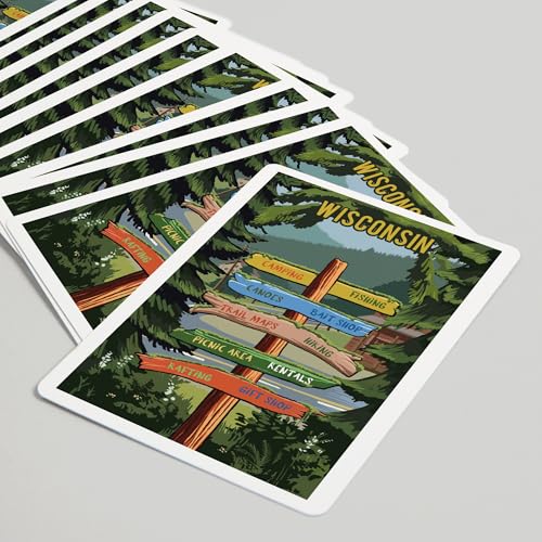 Baraja Wisconsin, Señal, Bosque y Campamento, 52 cartas póker miniatura 5