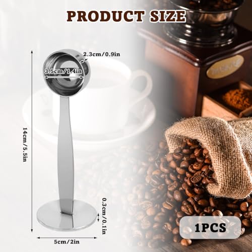 Image of Supvox 2 in 1 Stainless Steel Measure Spoon with Coffee Tamper Dual End Coffee Maker Tools Coffee Machine Tool Barista Supplies
