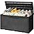 Flamaker Outdoor Storage Box 100 Gallon Waterproof Resin Deck Box with Air Rod Indoor Outdoor Lockable Storage Bench for Patio Cushions, Tools, Pool Accessories (Black)
