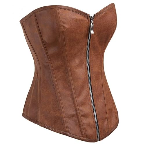 Corpete Corset Corselet Espartilho Modela Cintura Melhora Postura Valoriza Seios Couro Zíper Linha P