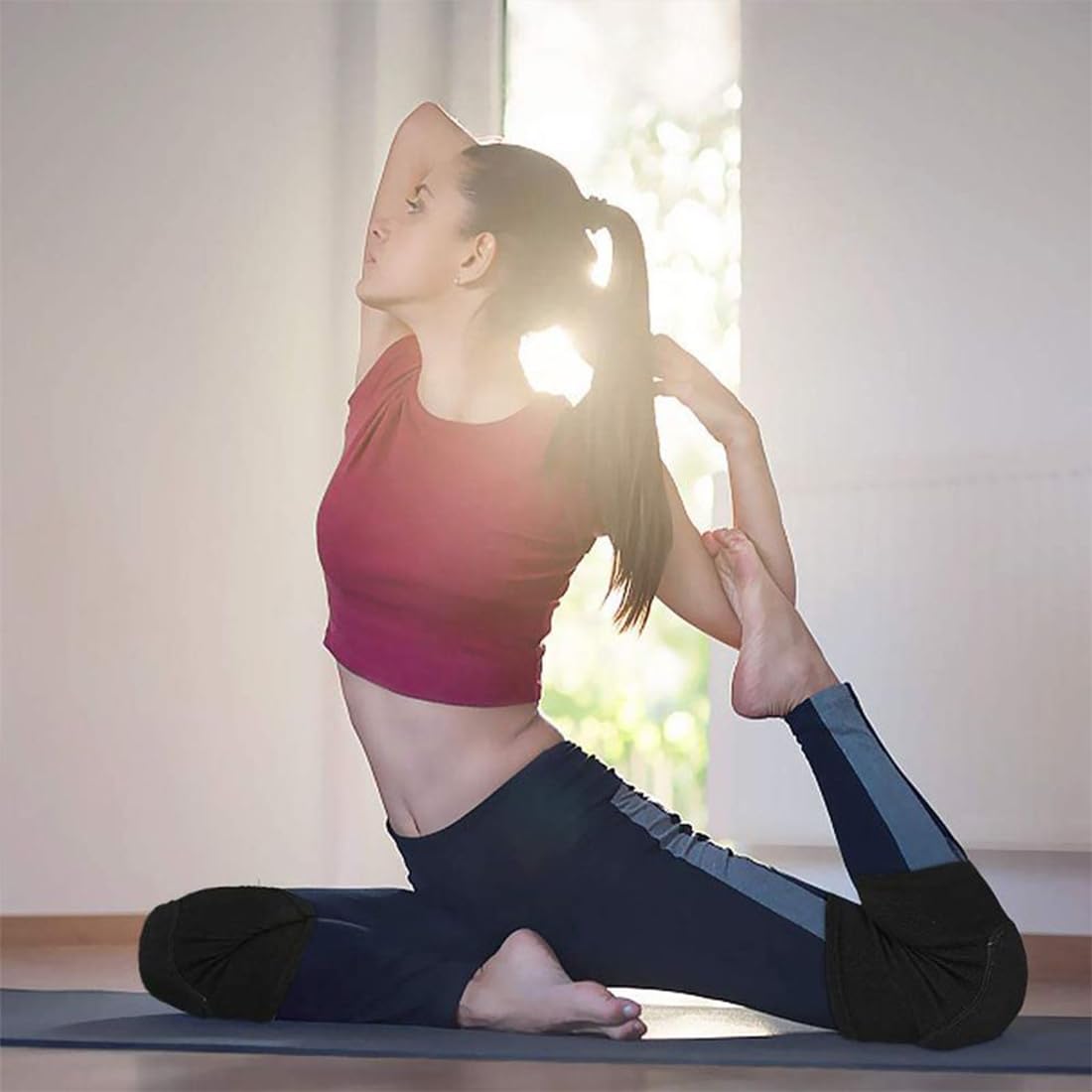 1 paia Ginocchiere da Danza, Set di Ginocchiere Sportive, Ginocchiere Elastiche Traspiranti, Ginocchiere da Danza per Bambini e Adulti per Corsa, Sport, Yoga