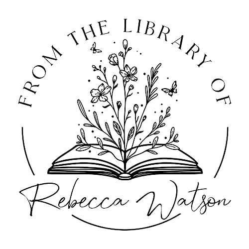 Stamp by Me | from The Library of | Custom Book Embosser Stamp | Floral Book Stamp | Personalized Teacher Stamp | Custom Library Stamp | Custom Rubber Stamp (Rubber Stamp)