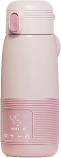 on The Go - Calentador de botellas, portátil, 20 horas de conservación del calor, calentamiento rápido, diseño de aislamiento de 5 capas para viajes al aire libre, coche, avión (rosa, 350 ml)