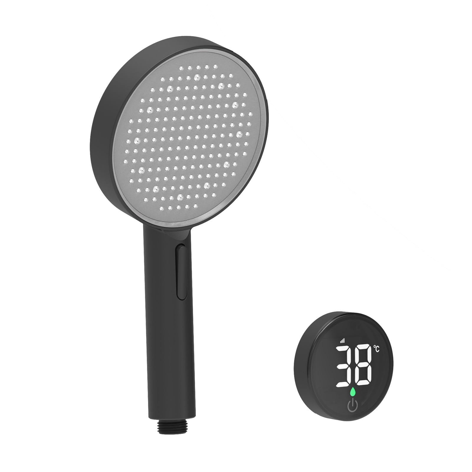 Soffione Doccia Anticalcare Alta Pressione Doccia, Display Digitale a LED, Risparmio Idrico Doccia Soffione 3 Funzioni Getto, Doccetta per Doccia Nero