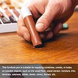 sourcing map Holz Wachs Füllstab, Möbel Buntstifte Holz Reparatur Wachs Füllstab Ausbessern Wachs Farbe Stifte für Kratzer Löcher Boden Laminat Tische Schreibtische, Medium Dim Grau