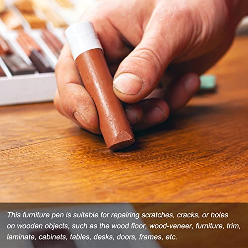 sourcing map Holzwachs Füllstab, Möbel Buntstifte Holz Reparatur Wachs Füllstab Ausbesserung Wachs Farbe Stifte für Kratzer Löcher Boden Laminat Tische Schreibtische, Mellow Dim Grau