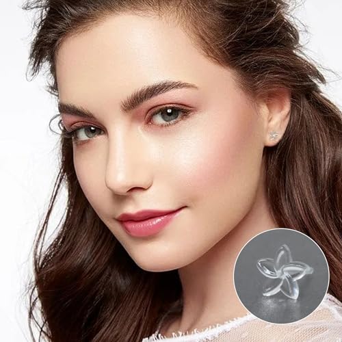 Honbay 25 Pairs Plastic Clear Earrings Invisible Earrings Hypoallergenic Earring Posts with Soft Rubber Backs for Sports Work and Sensitive Ears (5 Styles)4