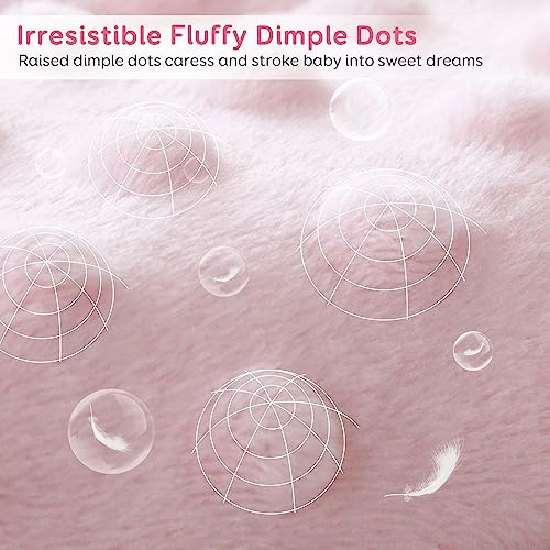Image of Sivio Minky Dotted Weighted Blanket, Super Soft Crystal Velvet Reversible Heavy Blanket with Cute Cartoon Patterns, 5 lbs, 36x48 Inch, Pink Unicorn