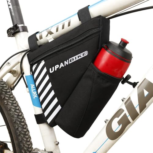 Sacoche de cadre triangulaire 1,5l polyester noir rangement vélo