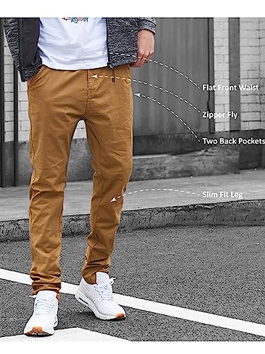 Galaxy by Harvic Men's Super Stretch Slim Fitting Chino Pants (Sizes, 30-42)4