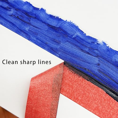 Image of CHUANGSEED Red Painters Tape 1 Inch x 55 Yards x 10 Pack - Red Masking Tape Bulk Multi-Surface Residue Free Painting, DIY Crafting, Marking, Artwork and School Projects, 550 Yards Total