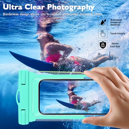 XFEXFE 2 Pack Waterproof Phone Pouch- IPX8 Waterproof Phone Case for iPhone 15/14/13/12/11 Pro Max Plus Samsung up to 7.5