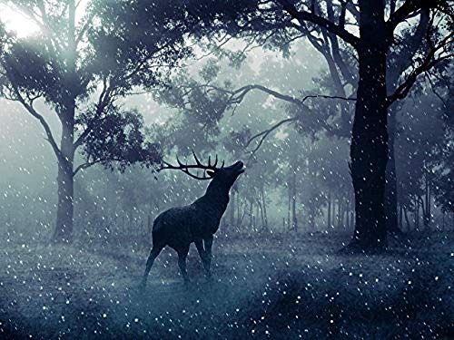 Wooden Jigsaw Puzzle 1500 Pieces Adult Classic 3D Puzzle Deer Under The Tree In Snow Diy Modern Art Home Decor Unique Gift-87X58Cm