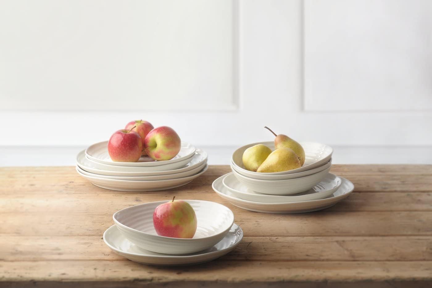 Portmeirion Sophie Conran Lot de 4 bols à pâtes blancs | Grands bols de service pour soupe ou salade | 22,9 cm | en porcelaine fine | passent au micro-ondes et au lave-vaisselle