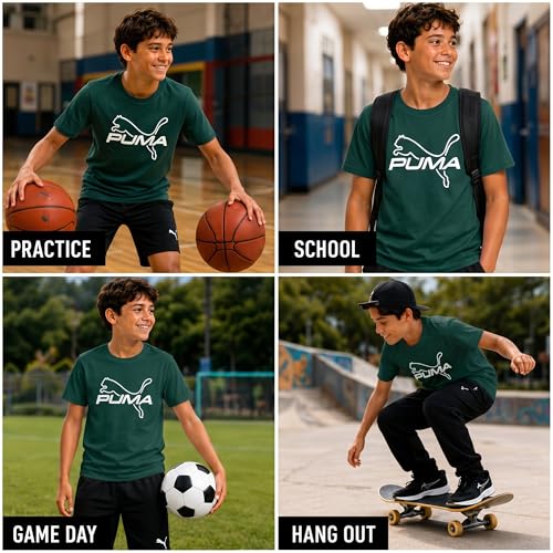 Image of PUMA Boys T-Shirts Athletic Crewneck Short Sleeve Tees (Sizes S-XL)