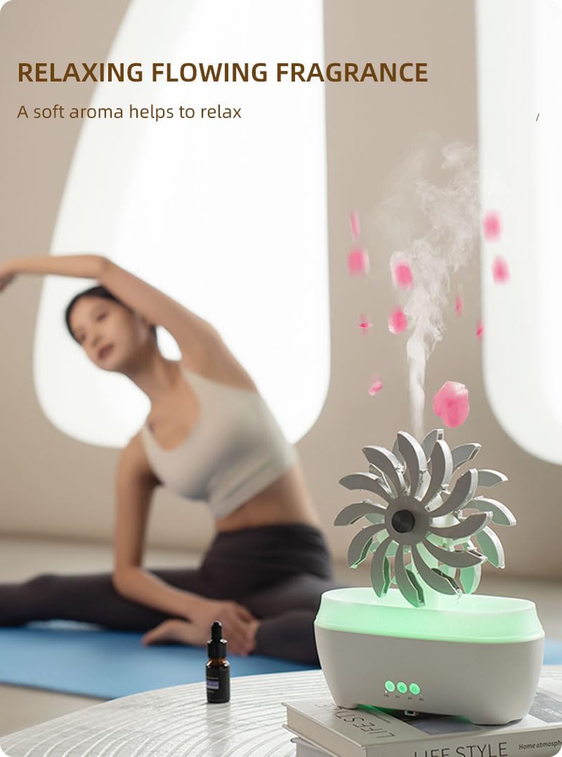 Windmill Aromatherapy Diffuser, 300ml Cloud and rain humidifier, Indoor Aromatherapy Machine, Baby humidifier.