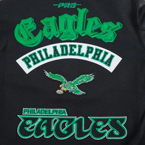 Pro Standard Mens NFL Philadelphia Eagles Best Of Varsity Jacket Black/Green XL - Image 7
