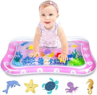 INSTOY Baby Toys 0-6-9-12 Months Girls Gifts, Sensory Toys for Babies 0-3-6 Months Inflatable Tummy Time Water Mat, Baby Stuff for Newborn Early Development Activity Toys 6 to 12 Months