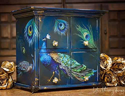 Redesign Décor Transfers®-Peacock Dreams Design Size 24"X32" Wall Decals Diy Wallpaper Wall Stickers Murals Decor For Kitchen Living Room Bedroom Bathroom Nightstands Table Decor Transfers #TOP4