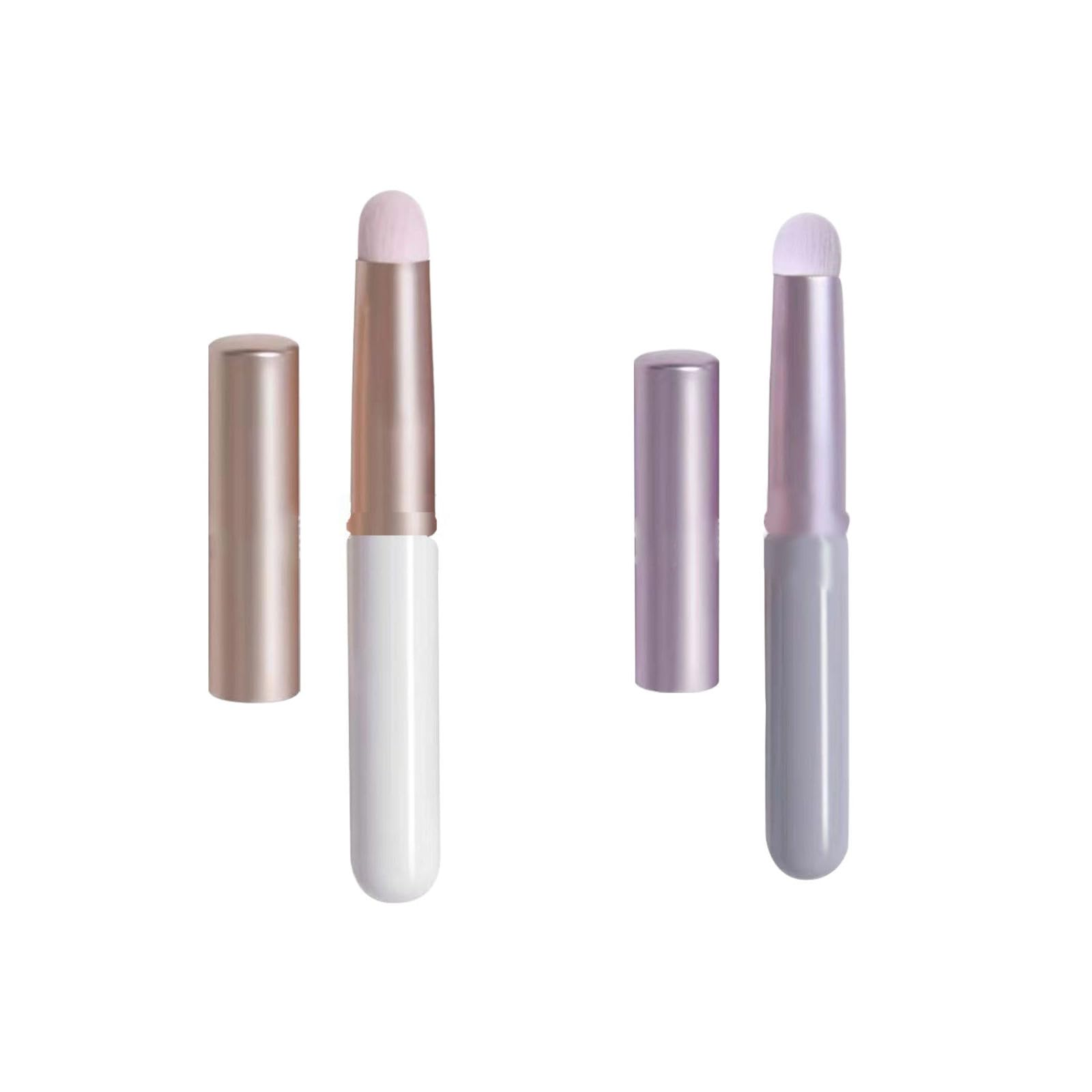 Fingerlike Silicone Lip Brush, Slim Multi-purpose Makeup Blending Brush with Lid Applicator, Silicone Lip Brush Retractable Lip Gloss Balm Applicator Lip Applicators (Color 6,One Size)